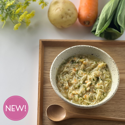 Organic Creamy Chicken & Potato Noodle Soup with Carrot & Bok Choy