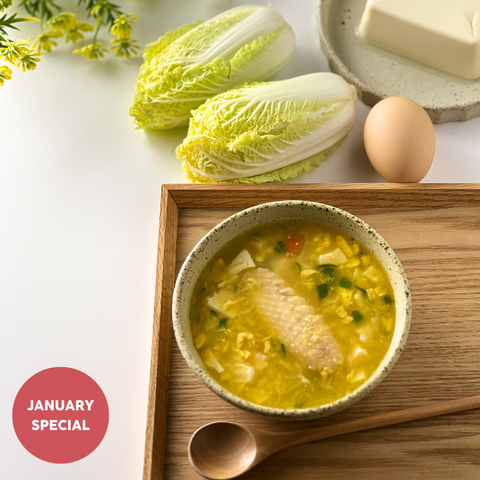 Organic Tofu, Egg & Chinese Cabbage Soup