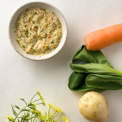 Organic Creamy Chicken & Potato Noodle Soup with Carrot & Bok Choy