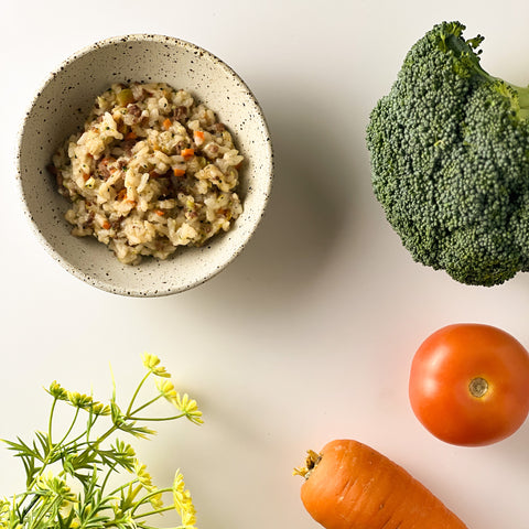 Organic Beef Risotto with Broccoli, Carrot & Tomato