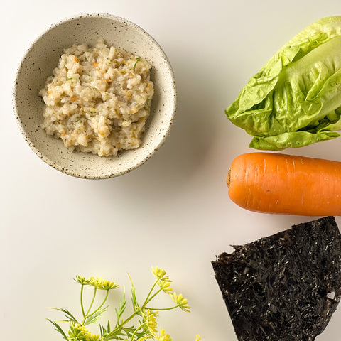 Organic Cod Fish Porridge with Seaweed, Carrot & Lettuce