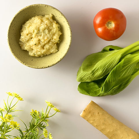 Organic Cod Fish Porridge with Tomato, Japanese Yam & Bok Choy